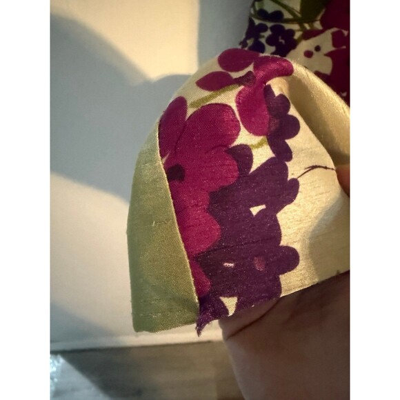 Signature By Robbie Bee Women Purple Green Floral Vibrant V-Neck Dress Size 22W - Picture 7 of 11